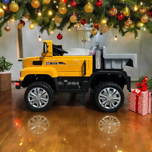 Carro Eléctrico Montable Camión Con Volcó Ll/Goma C/Remoto 1 a 7 Años