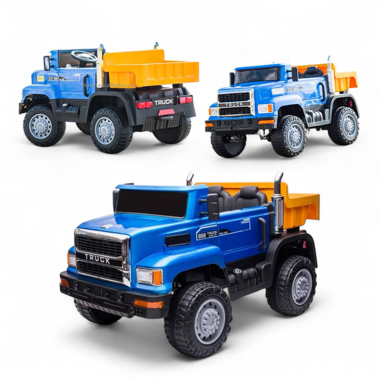 Carro Eléctrico Montable Camión Con Volcó Ll/Goma C/Remoto 1 a 7 Años