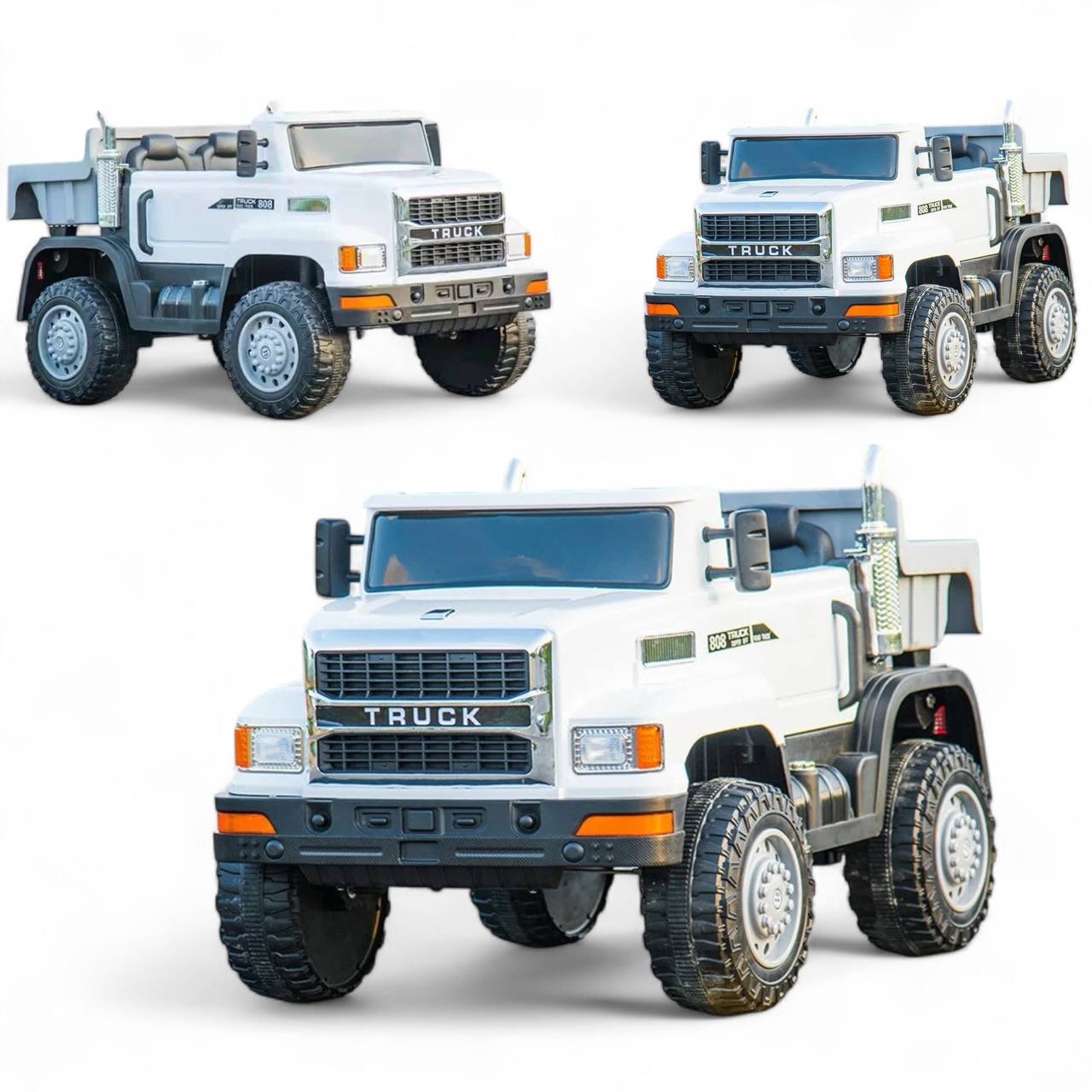 Carro Eléctrico Montable Camión Con Volcó Ll/Goma C/Remoto 1 a 7 Años