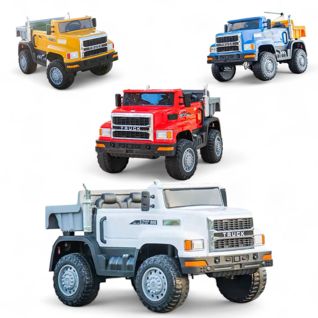 Carro Eléctrico Montable Camión Con Volcó Ll/Goma C/Remoto 1 a 7 Años