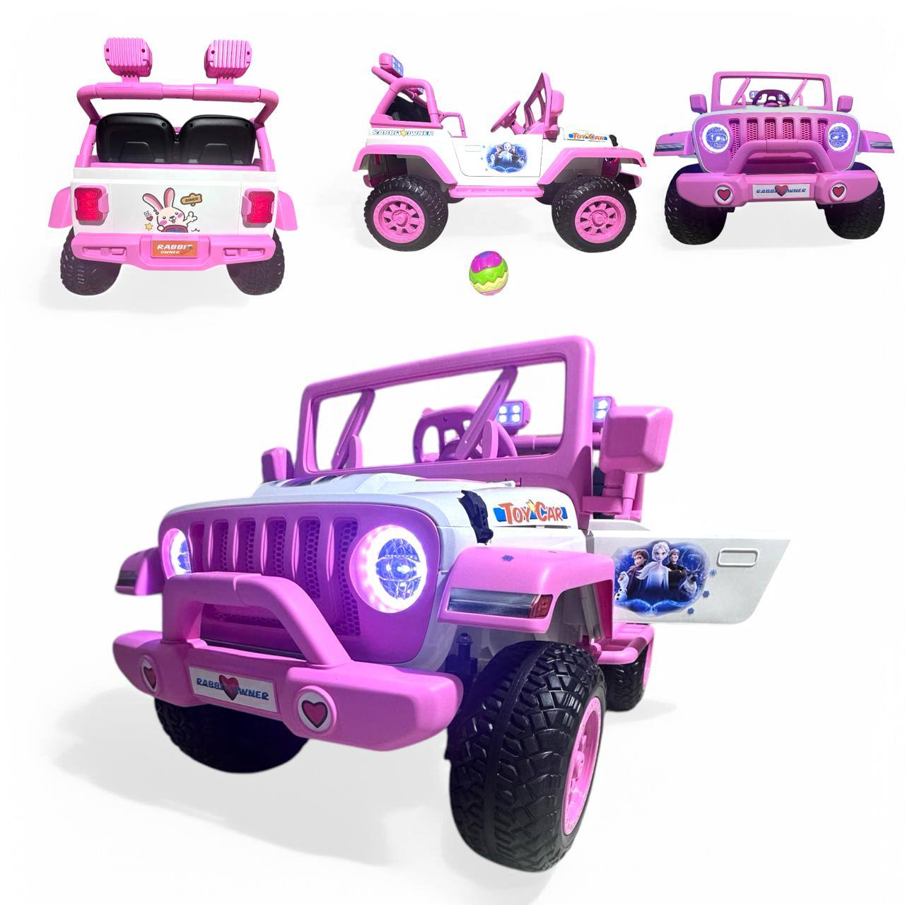Carro Eléctrico Recargable para Niñas 1-6 Años  Llantas de Goma 4 Motores Control Remoto y Aplicación Móvil | Batería 12V Luces LED y Música en Español
